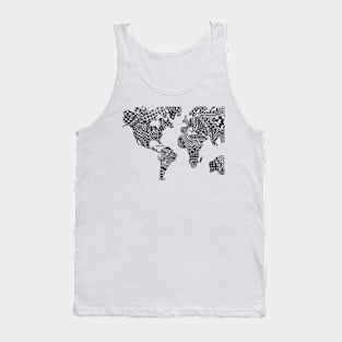 Zentangle World Map Tank Top